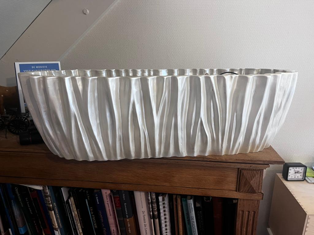 Gave pot Ecry living 60 cmbreed parelmoer wit, Overige materialen, Minder dan 30 cm, Ophalen of Verzenden, Zo goed als nieuw