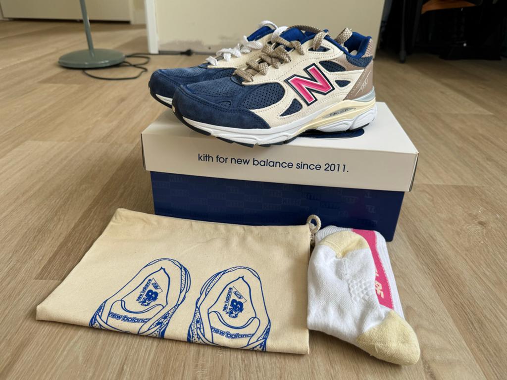 New Balance x Kith 990v3 Daytona - Maat 40, Ophalen, Nieuw, Blauw, Sneakers of Gympen