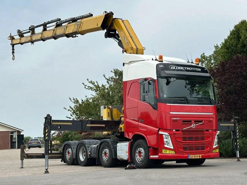 Volvo FH 500 !TRACTOR!CRANE/GRUE/HIAB 85TM!TOP!EURO6 DK1098, Auto's, Automaat, Airbags, Euro 6, 510 pk