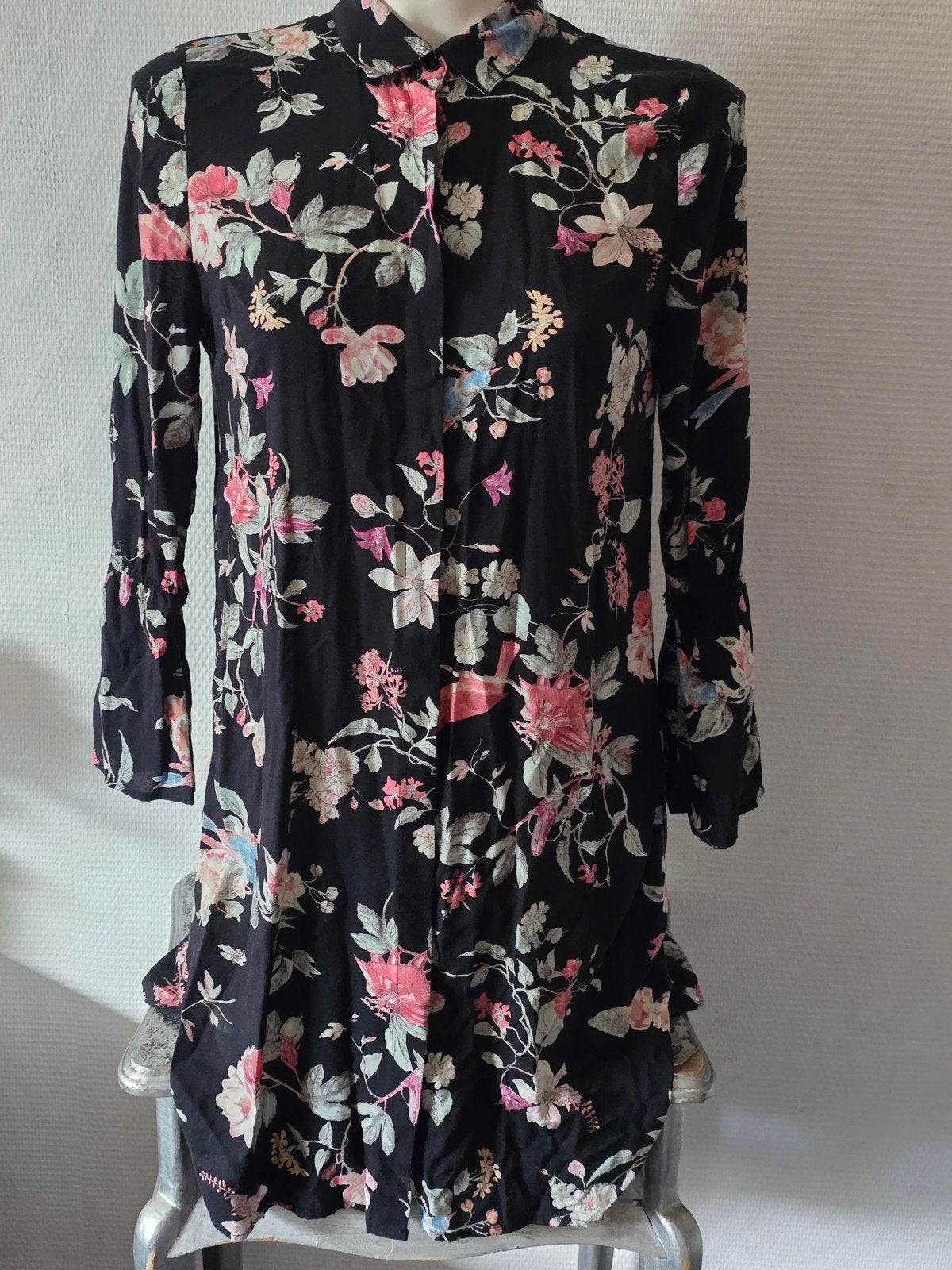 LCW Modest bloemen blouse jurk maat 36, Zwart, LCW Modest, Ophalen of Verzenden, Knielengte