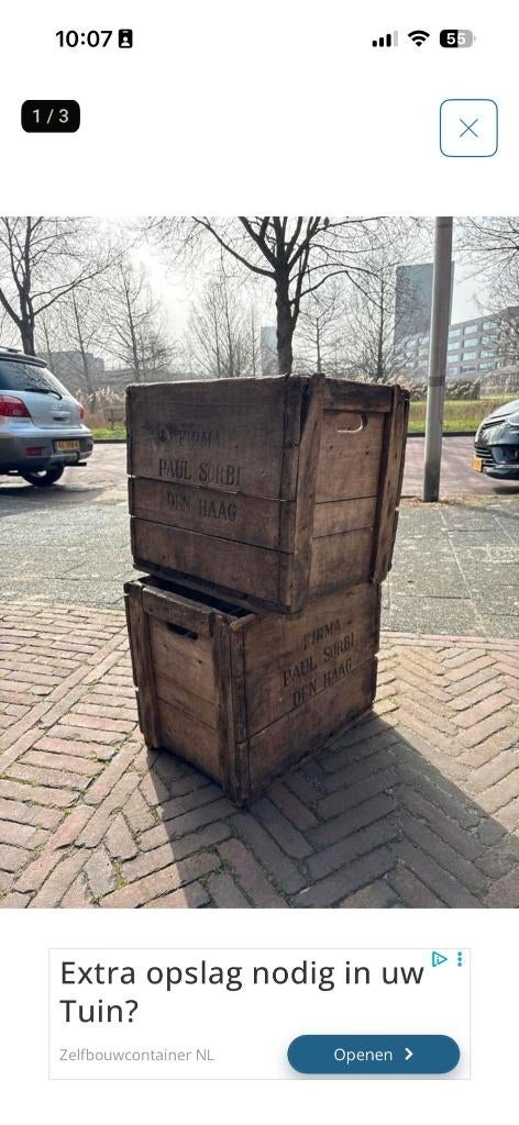 Twee Gave Eikenhouten Kisten!!, Ophalen, Minder dan 50 cm, Gebruikt, 50 tot 100 cm