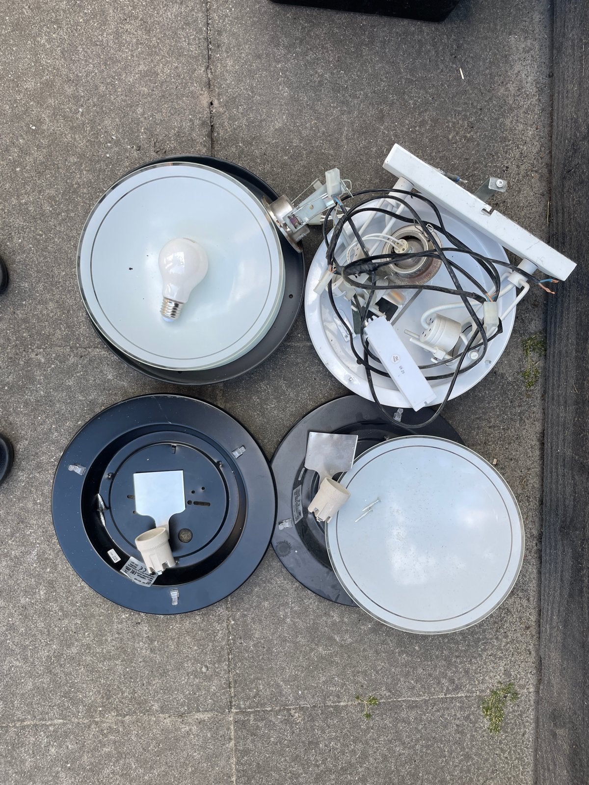 Diverse plafondlampen en onderdelen, Wit, Overige merken, Gebruikt, E27 (groot)