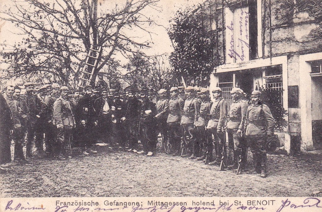 FRANZOSCHE GEFANGENE  MITTAGESSEN  HOLEND  BEI  ST. BENOIT, Ophalen of Verzenden, Voor 1920, Noord-Brabant