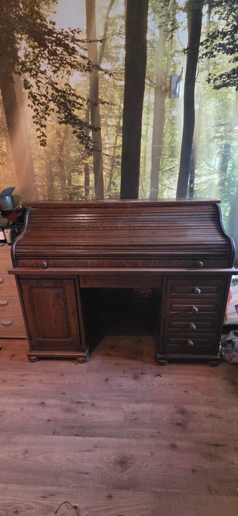 Antiek rolluikbureau van eikenhout, Antiek en Kunst, Ophalen of Verzenden