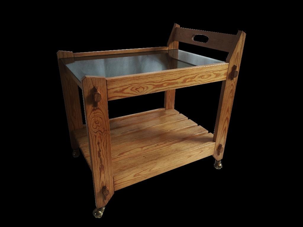Fantastische vintage Scandinavische design barcart trolley, Huis en Inrichting, Ophalen, Gebruikt, Hout