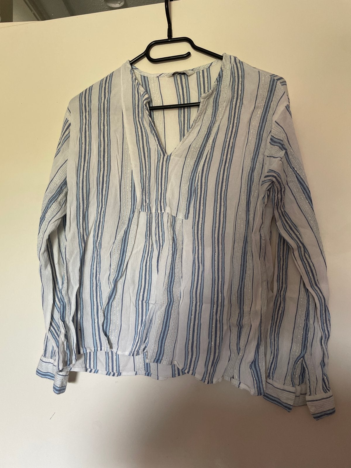 Pigalle gestreepte blouse maat L, Wit, Maat 42/44 (L), Ophalen of Verzenden, Lange mouw