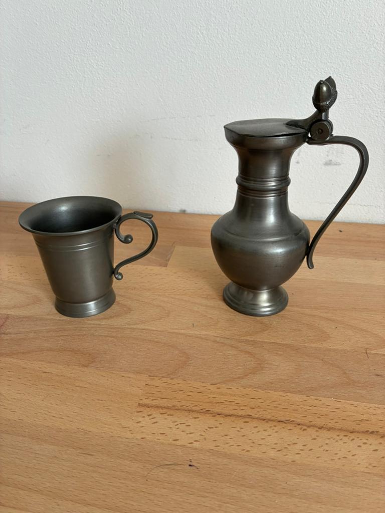 Tinnen bekers, Antiek en Kunst, Antiek | Tin, Ophalen of Verzenden