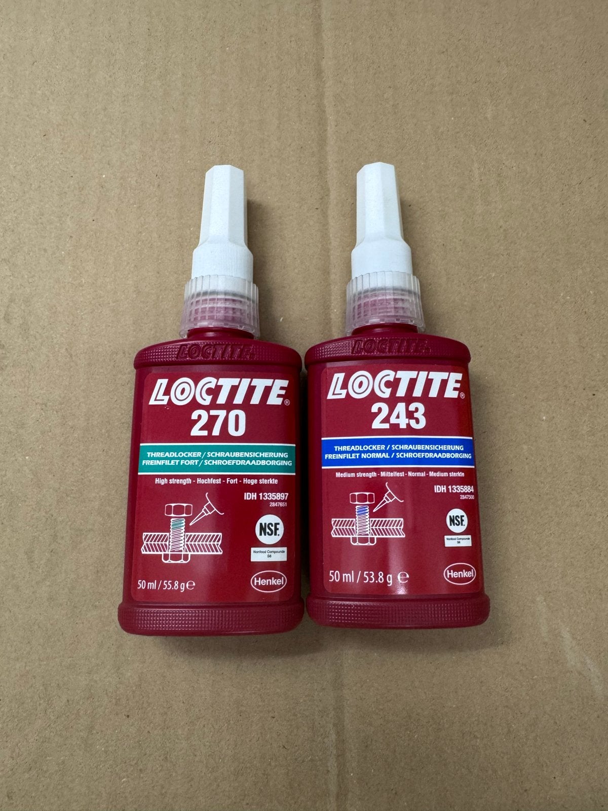 Loctite Schroefdraadborging 270 (sterk) en 243 (normaal), Verzenden, Nieuw, Overige typen