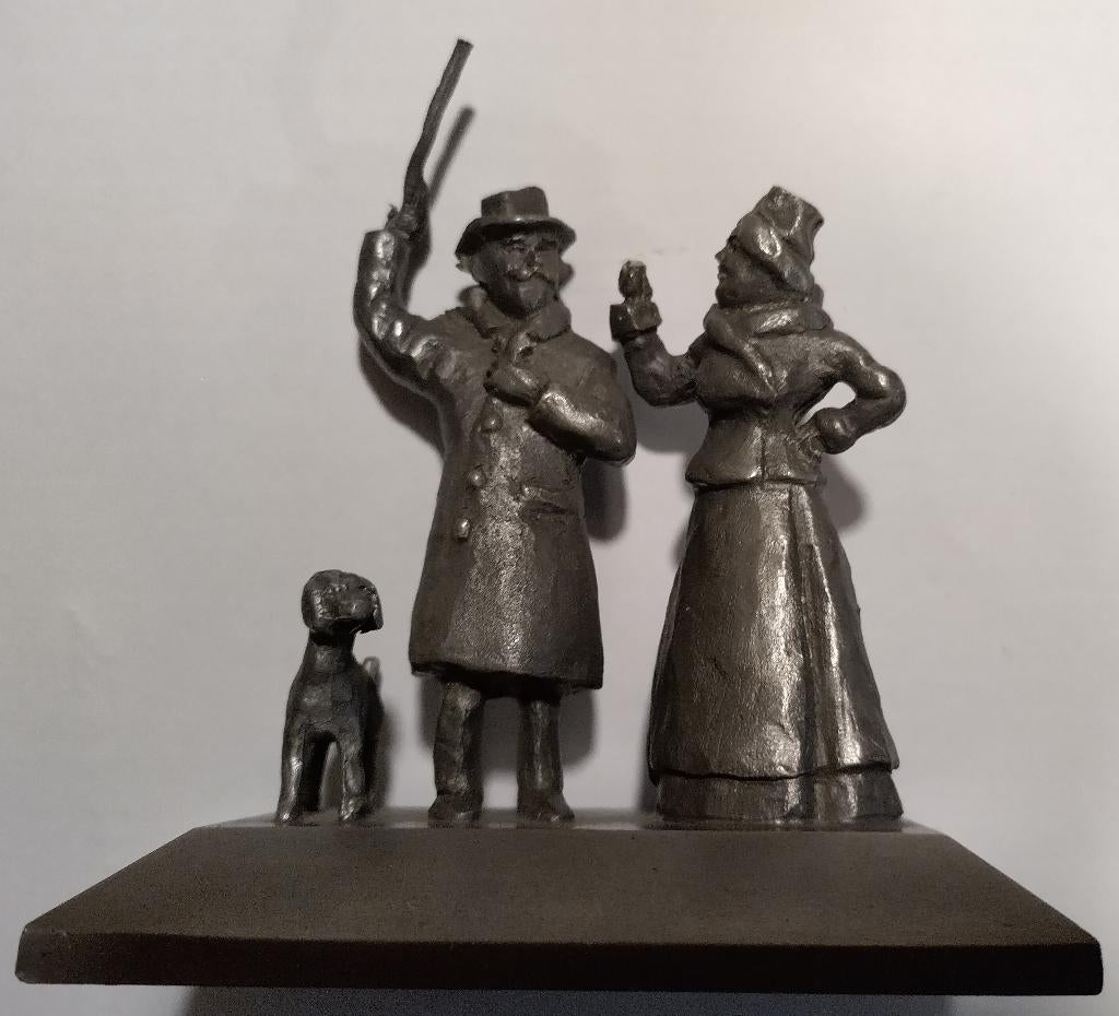 tin pewter beeldje RVS Verzekeringen 1838 - 1988, Verzamelen, Ophalen of Verzenden, Gebruikt, Mens