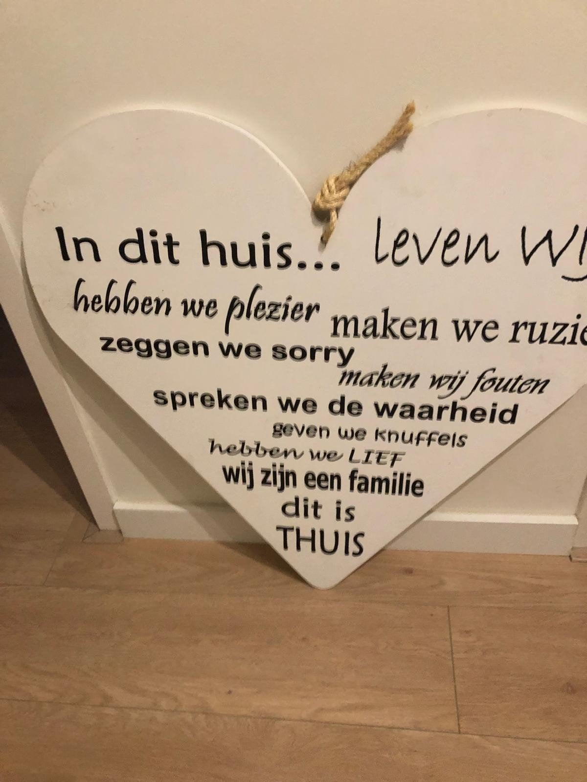 hart met tekst, Ophalen, Tekstbord, Zo goed als nieuw, Geschikt voor buiten