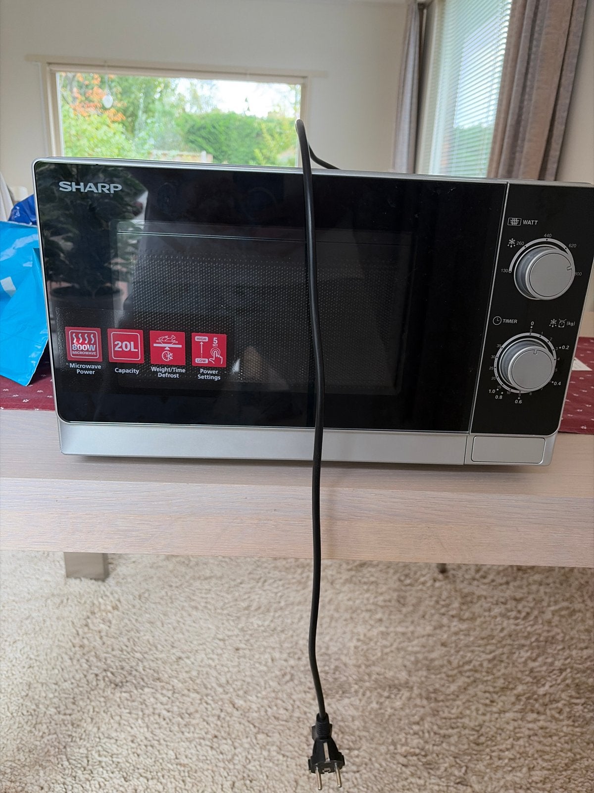 Sharp magnetron 20L, Ophalen, Minder dan 45 cm, Vrijstaand, Magnetron