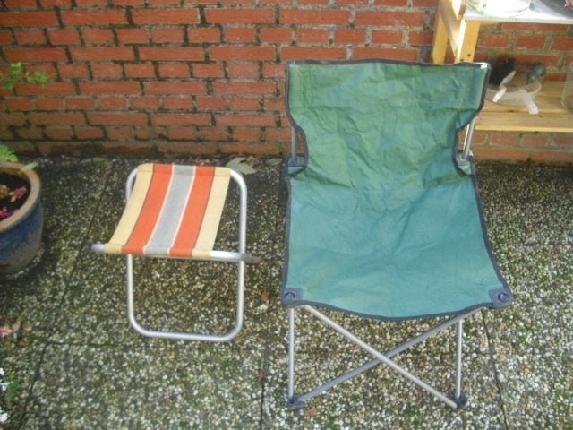 2 inklapbare stoelen, Ophalen of Verzenden, Zo goed als nieuw, Leer, Twee