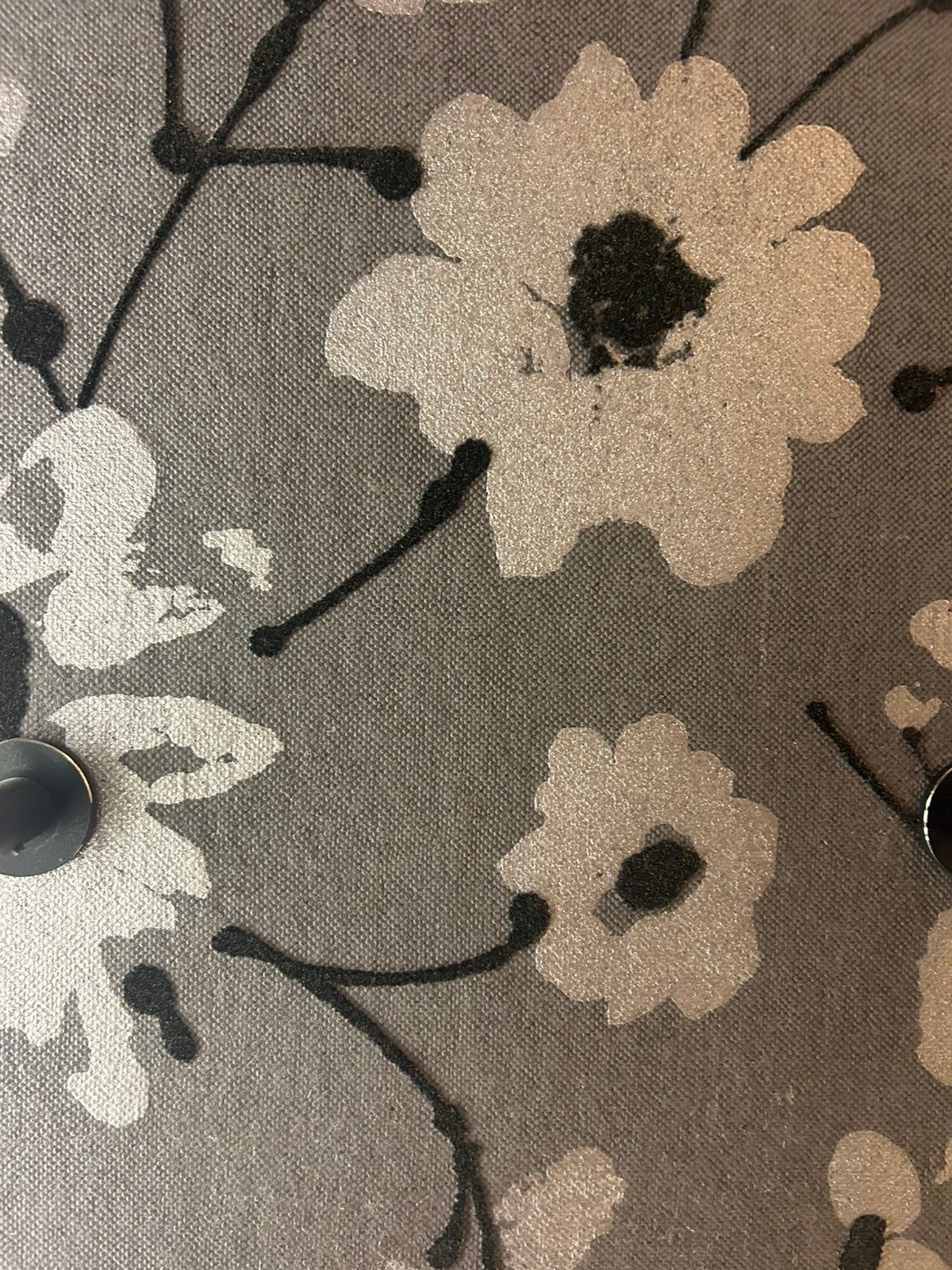 Flamant behang .. metal , velvet flower and linnen., Bloemen, Arte, Modern, Ophalen of Verzenden