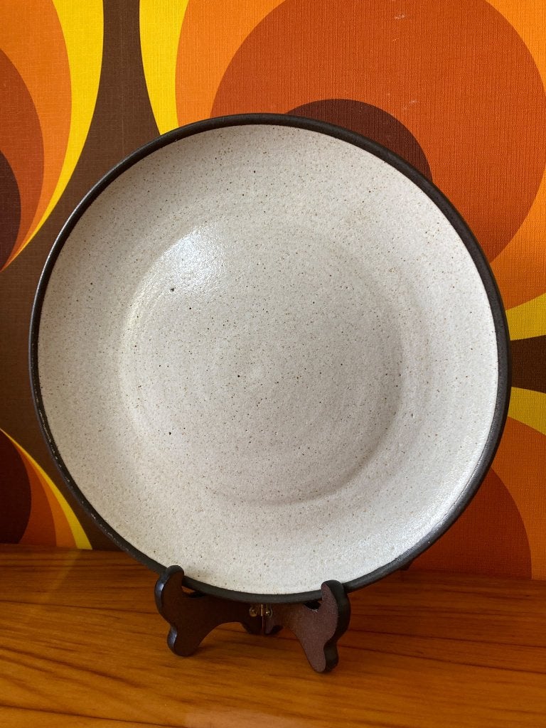 Vintage Zaalberg Holland groot bord schaal wit bruin 26cm, Ophalen of Verzenden