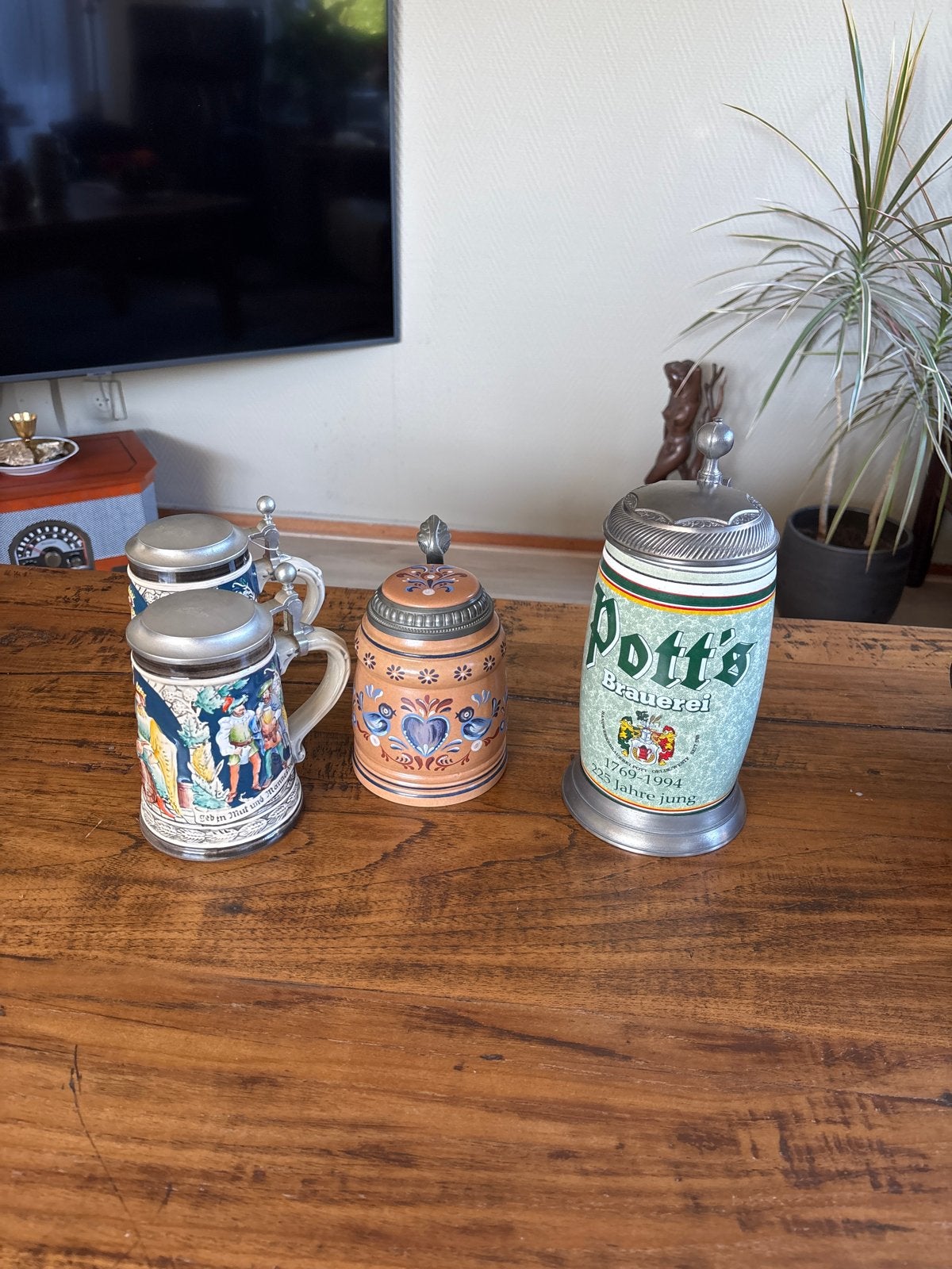 Set van 4 Bierpullen - Potts Brauerei & Handgeschild, Ophalen