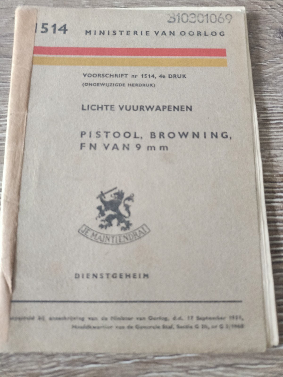 Browning Pistool Handleiding, Browning 9mm instructieboekje, Ophalen of Verzenden, Landmacht, Nederland