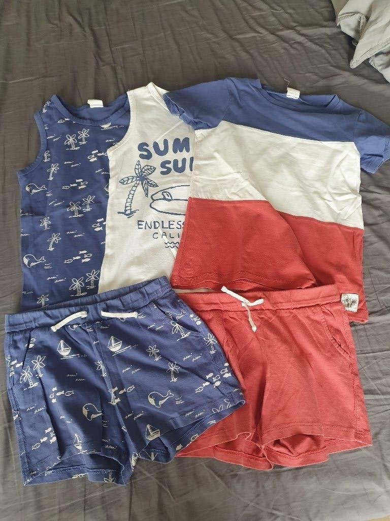 H&M leuk setje zomerkleding shots/t-shirts maat 104 ZGAN, H&M, Ophalen of Verzenden, Zo goed als nieuw, Setje