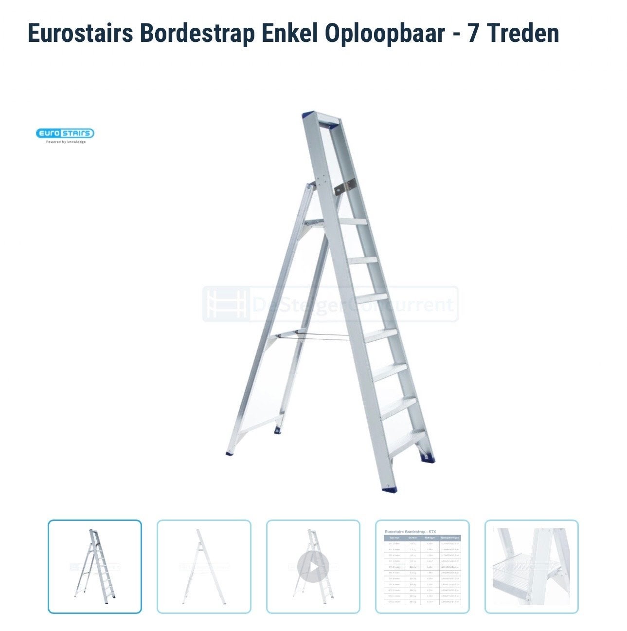 Eurostairs Bordestrap 7 treden - Ophalen in Valkenswaard, Doe-het-zelf en Verbouw, Ladders en Trappen, Ophalen, Trap, Nieuw, Opvouwbaar of Inschuifbaar