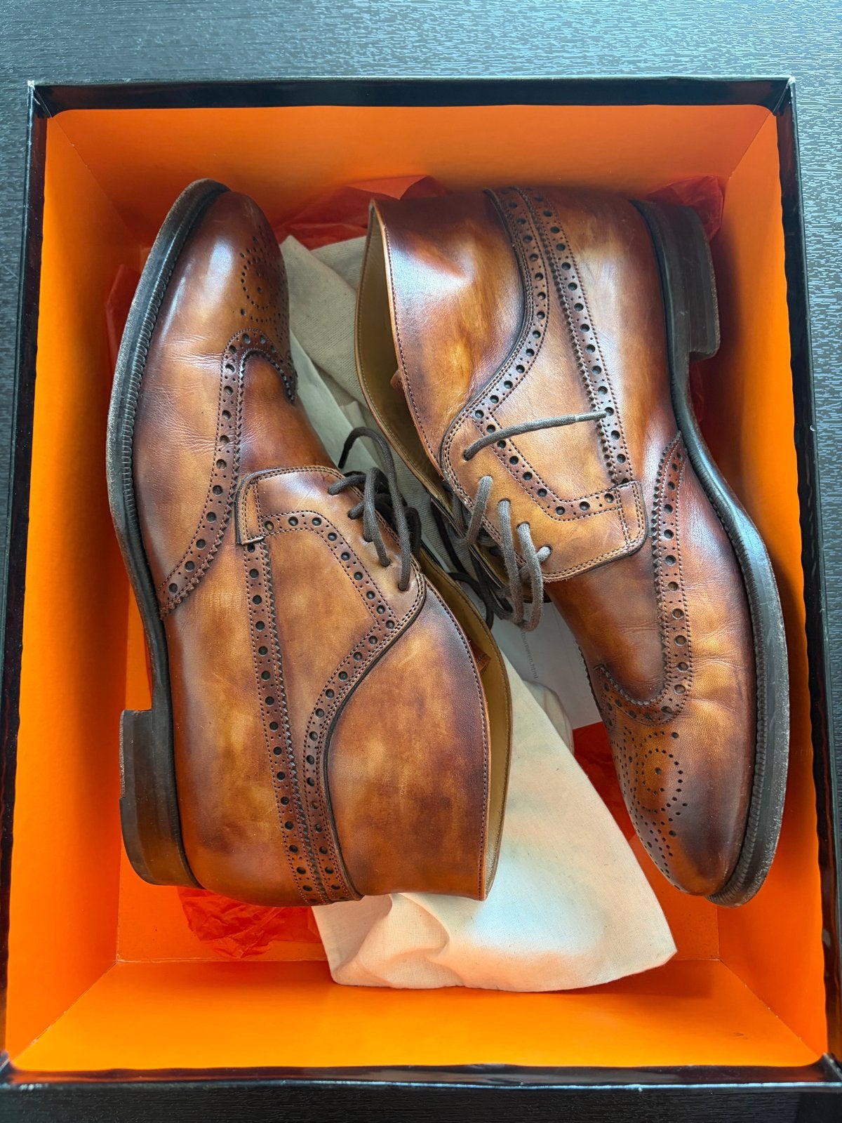 Magnanni Cognac Leren Boots Maat 41, Bruin, Boots, Ophalen of Verzenden, Zo goed als nieuw