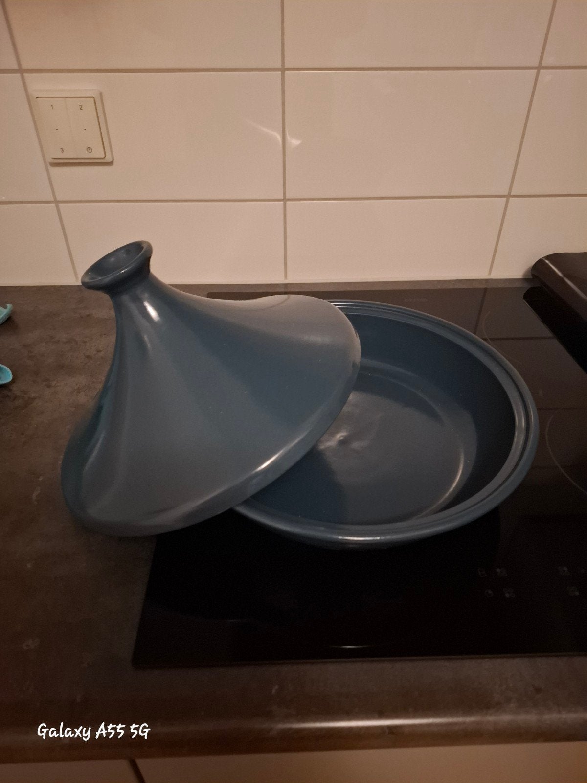Emile Henry Blauwe Tajine - Nieuw, Ophalen, Nieuw, Steen/keramiek, Overige merken