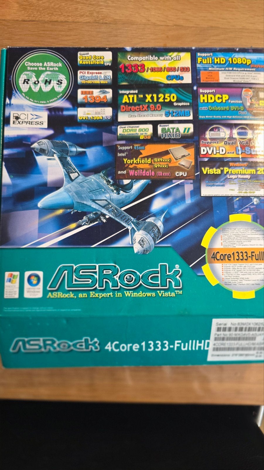 ASRock 4Core1333-FullHD Moederbord (Nieuw in doos), Nieuw, Ophalen of Verzenden, DDR2, ATX