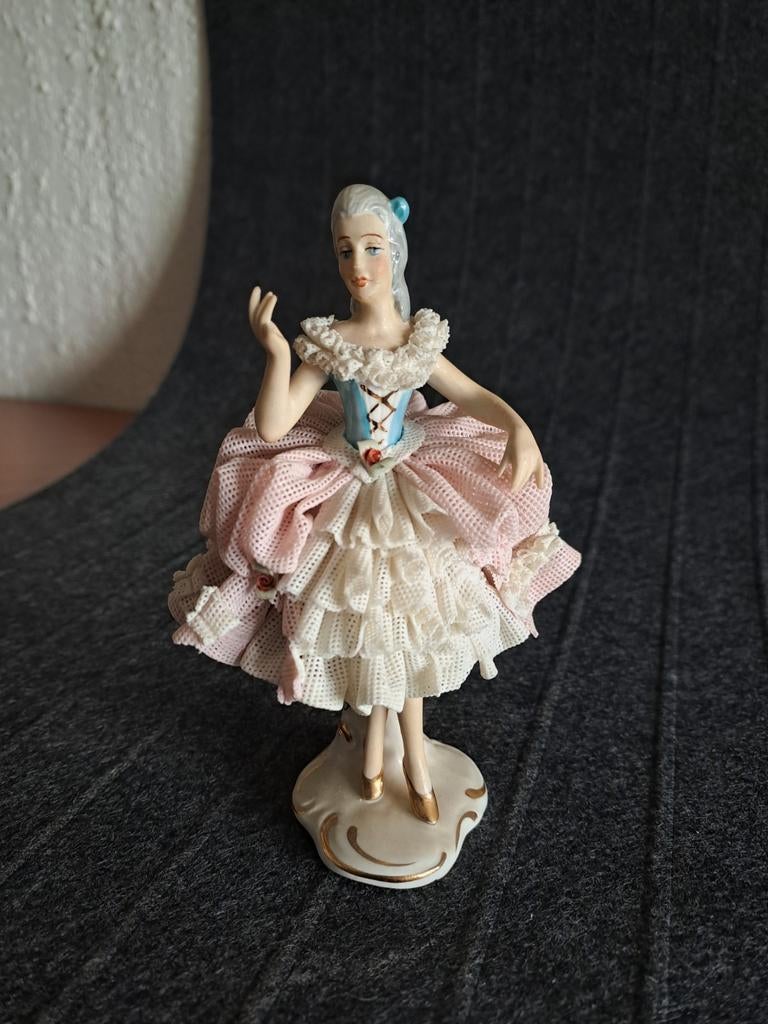 Dresden Porseleinen Ballerina Beeldje - Nr. 468, Ophalen of Verzenden