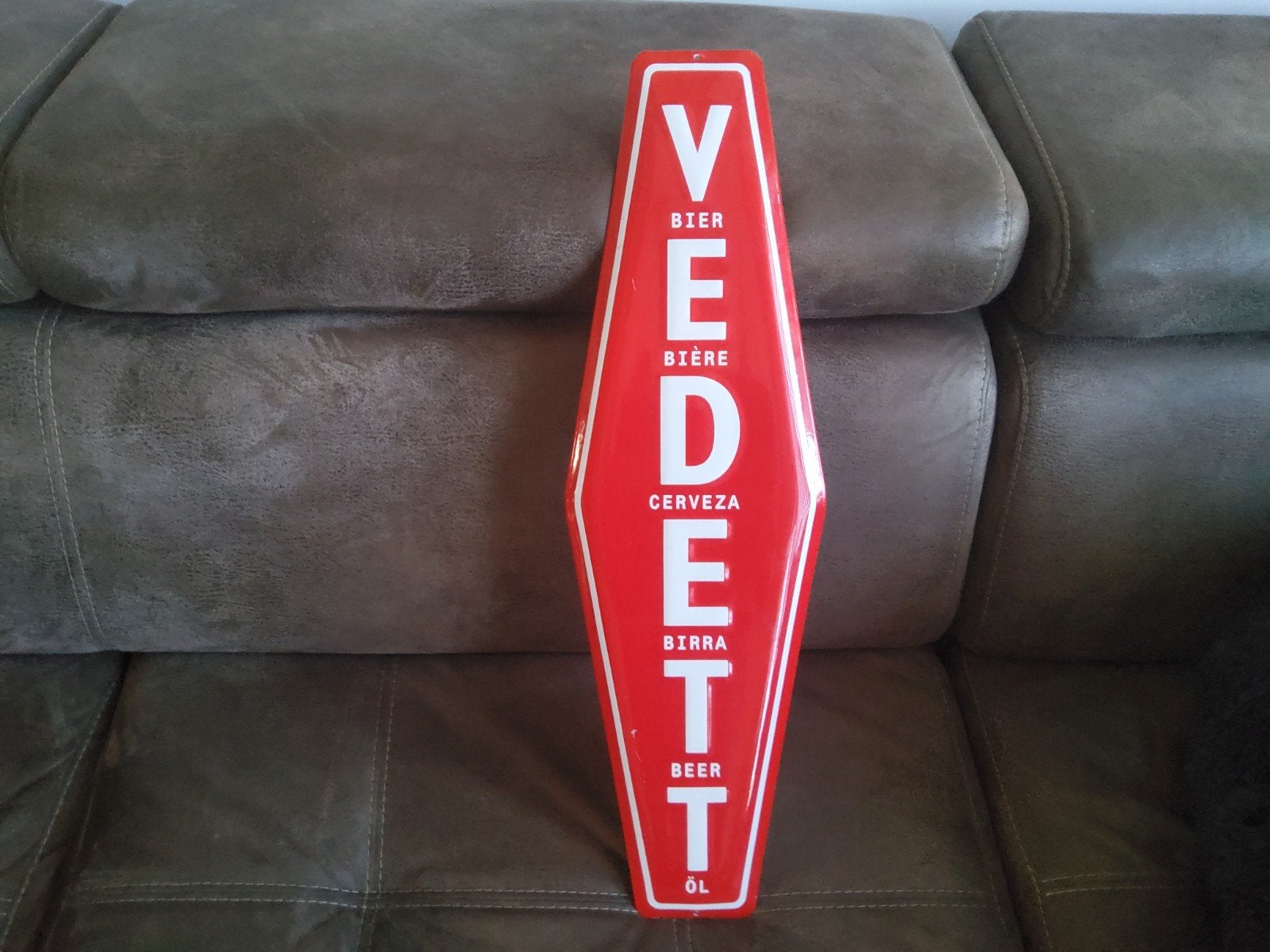 emaille reclamebord Vedett Bier- 65cm, Verzamelen, Merken en Reclamevoorwerpen, Ophalen of Verzenden, Gebruikt, Reclamebord