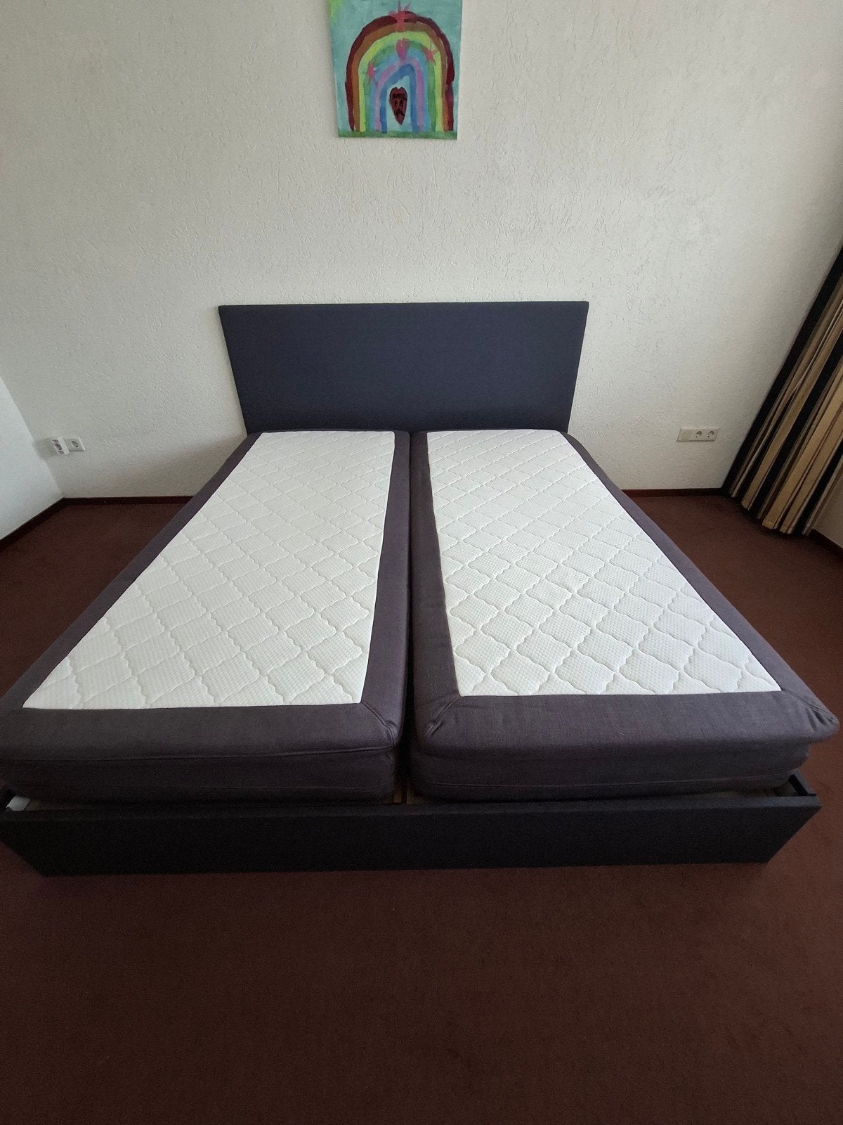 Tweepersoonsbed met ombouw en hoofdbord, Huis en Inrichting, Ophalen, Tweepersoons, Zo goed als nieuw, Overige maten