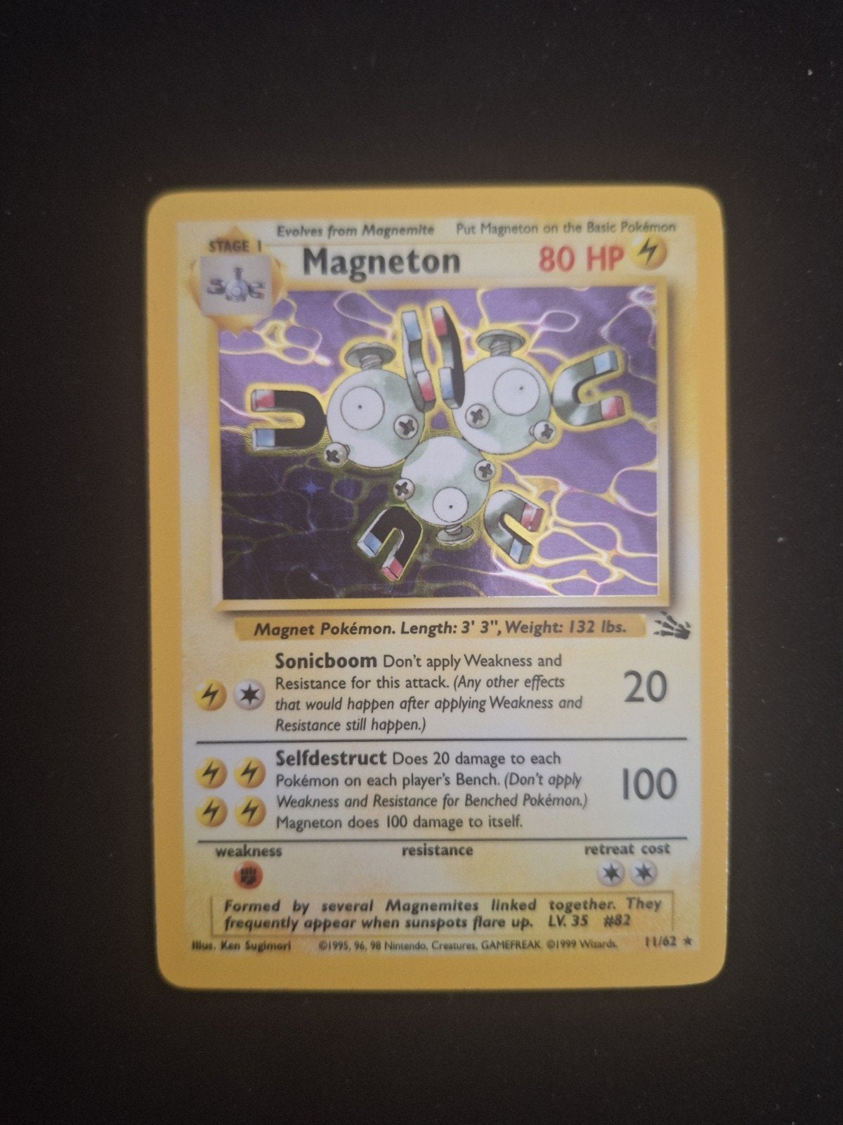magneton holo fossil - vintage pokemon, Ophalen of Verzenden, Zo goed als nieuw