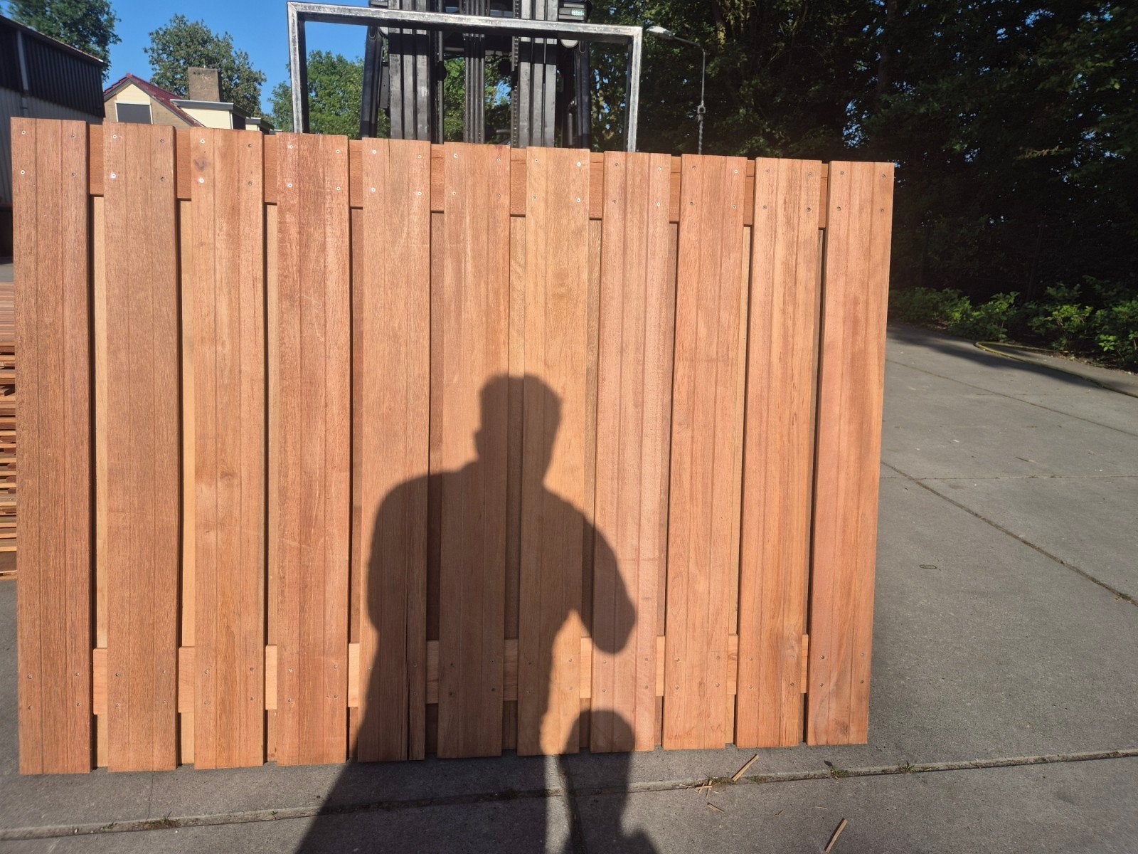 Grote voorraad Hardhouten tuinschermen 180x130, Tuin en Terras, Schuttingen, Ophalen, Hout, Minder dan 3 meter, 1 tot 2 meter