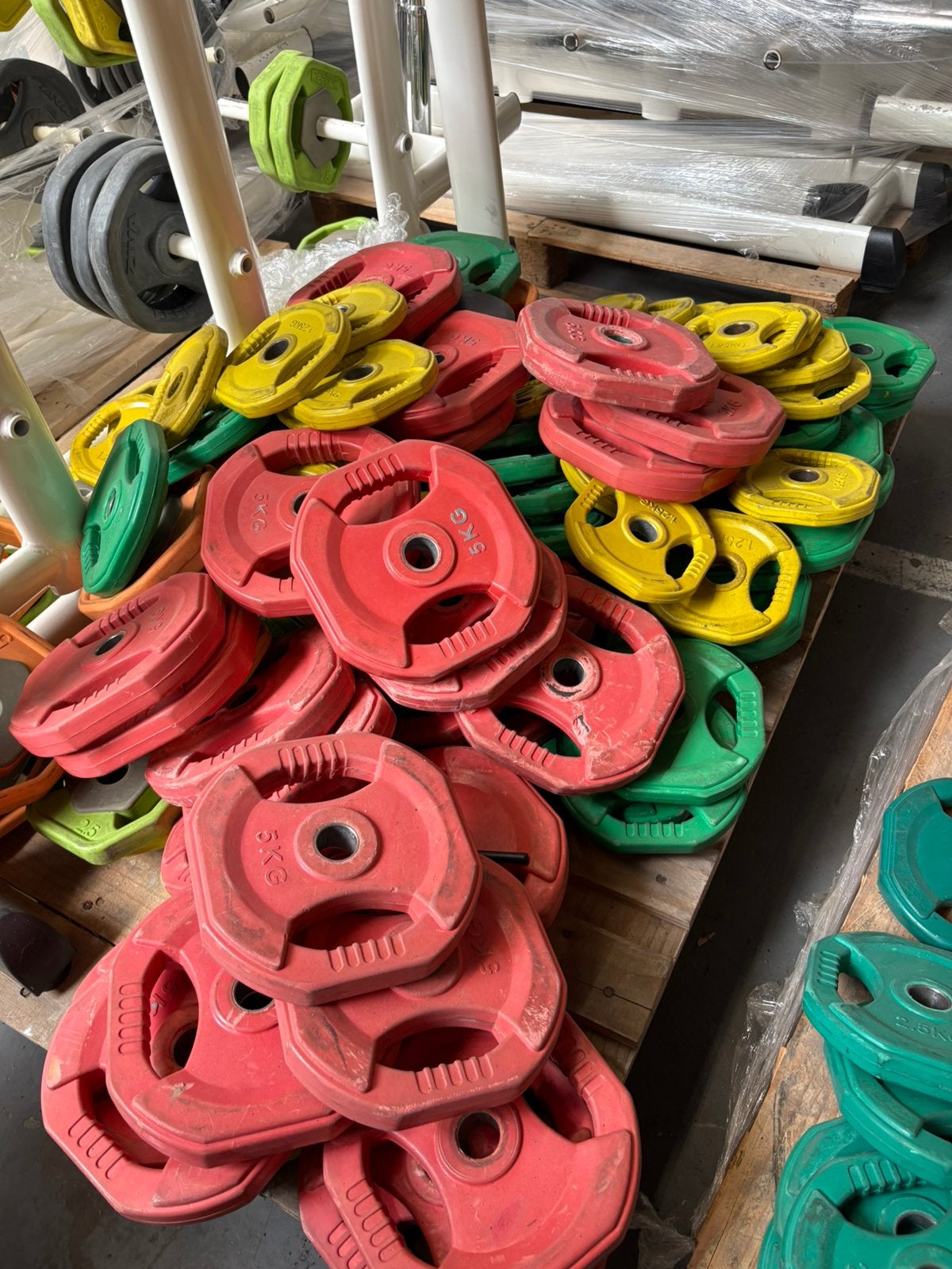 28 mm halter schijven 1,25-2,5-5 kg gewichten, Gebruikt, 1,25-2,5-5 kg, 28 mm, Ophalen of Verzenden