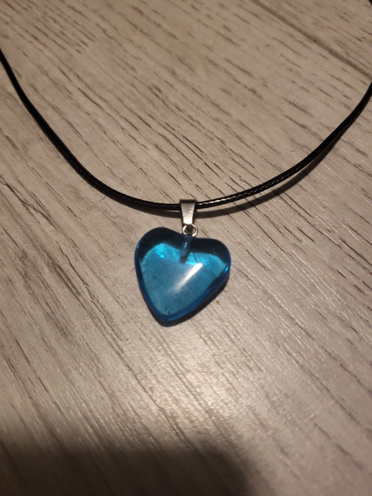 Nieuwe ketting met blauw hartje, Overige materialen, Verstelbaar, Blauw, Nieuw