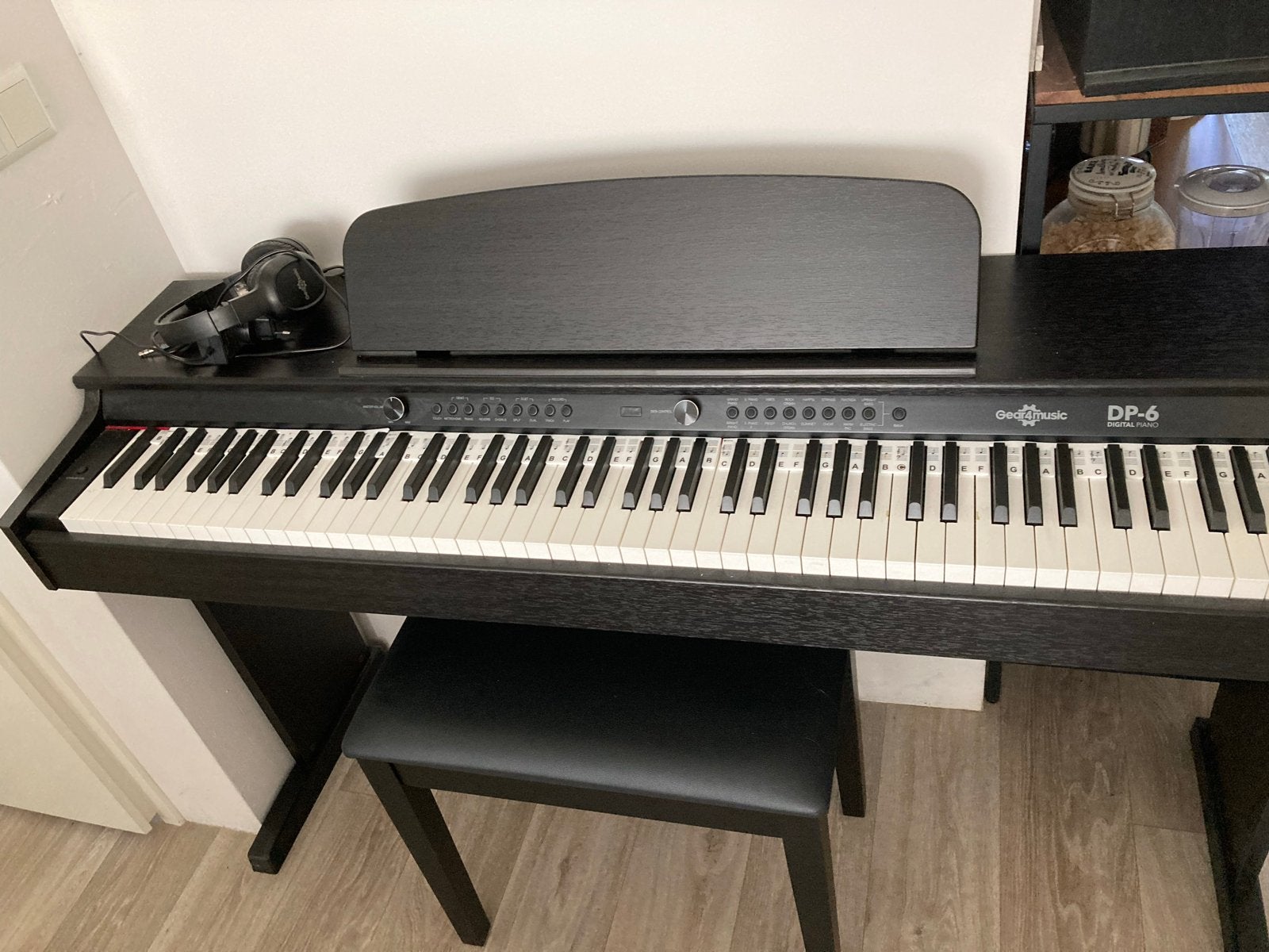 GeoMusic DP-6 Digitale Piano met Kruk en Koptelefoon, Muziek en Instrumenten, Piano's, Zwart, Digitaal, Ophalen of Verzenden, Zo goed als nieuw