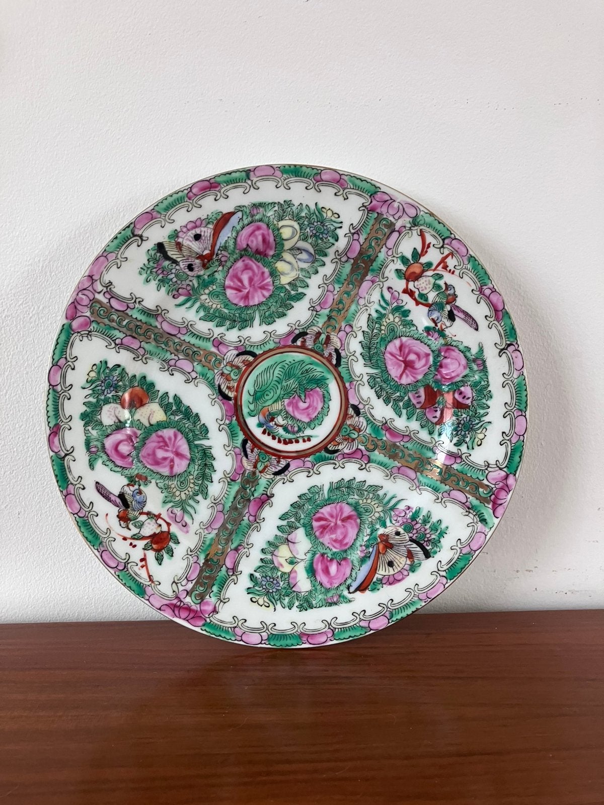 Vintage Chinees Famille Rose bord 26 cm, Antiek en Kunst, Antiek | Porselein, Ophalen