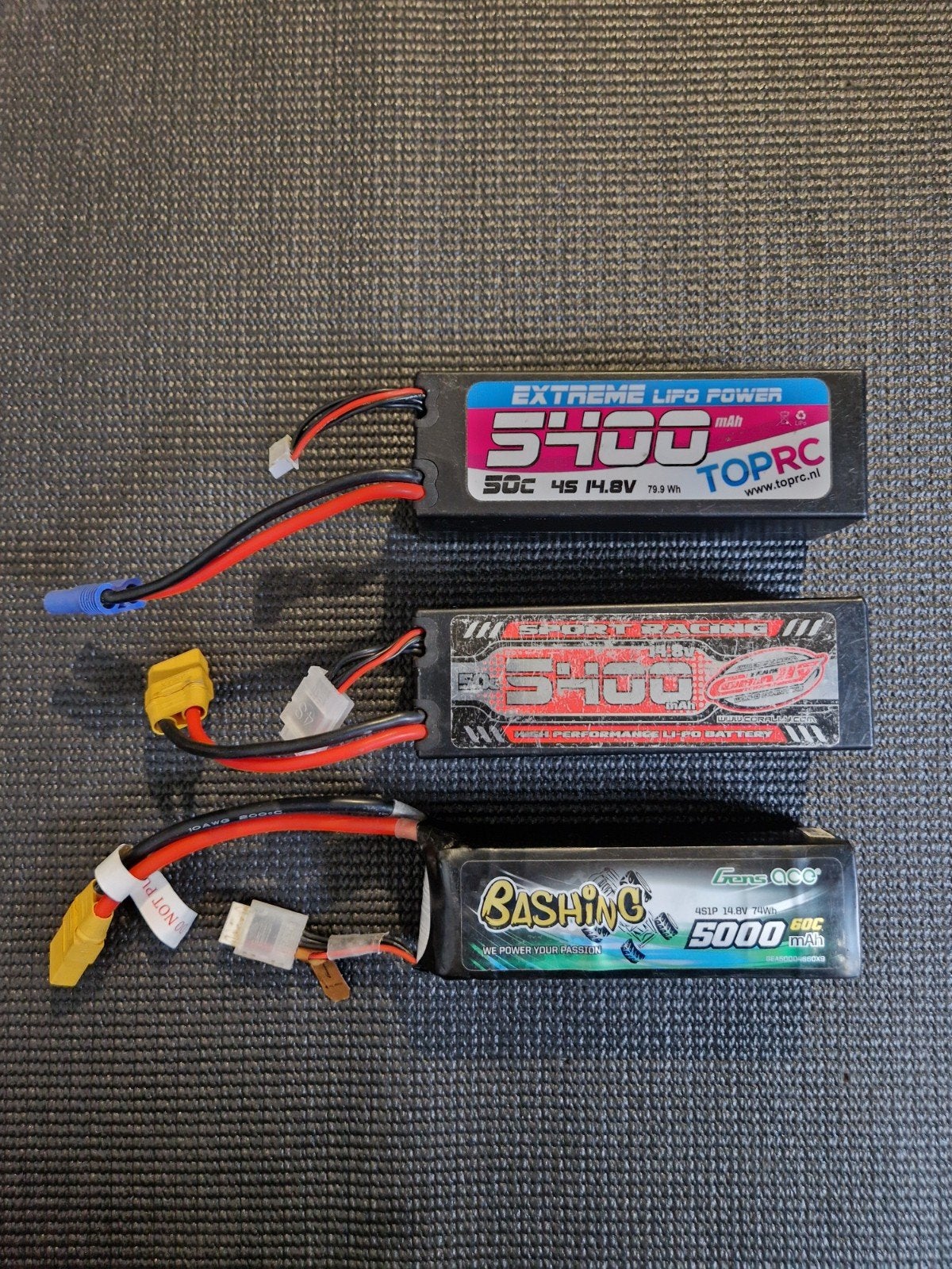 3x 4s lipo, Hobby en Vrije tijd, Ophalen of Verzenden, Gebruikt