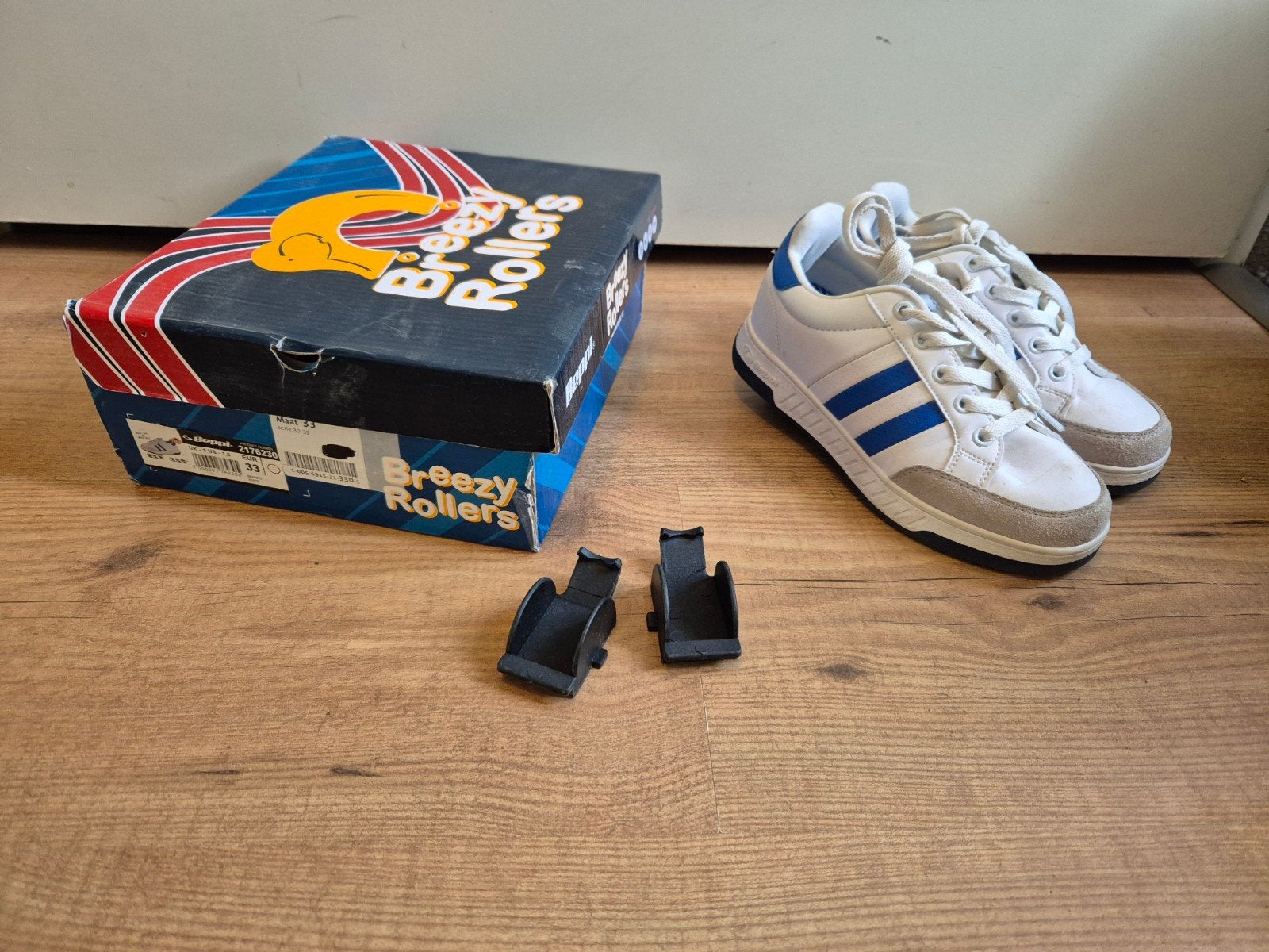 Breezy Rollers - Maat 33 - Wit/Blauw, Ophalen of Verzenden, Verstelbaar, Gebruikt, Kinderen