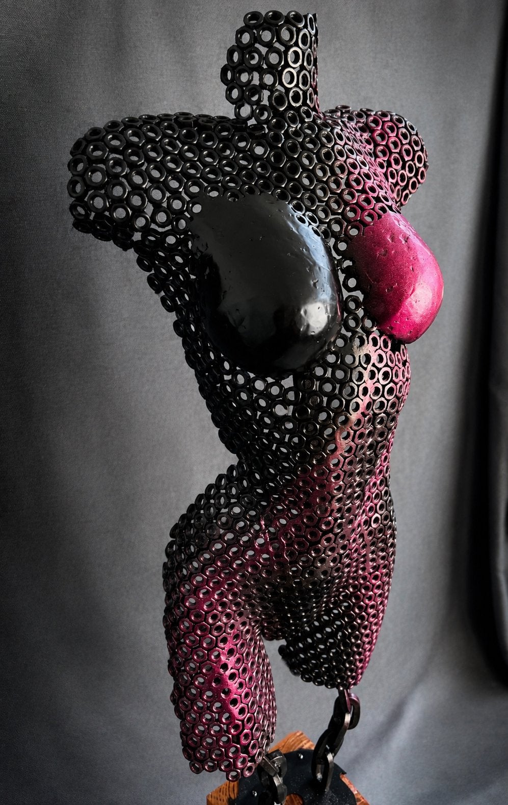Unieke metalen torso vrouw metaal, Ophalen, Handgemaakt, 1 meter - 2 meter, Beeld