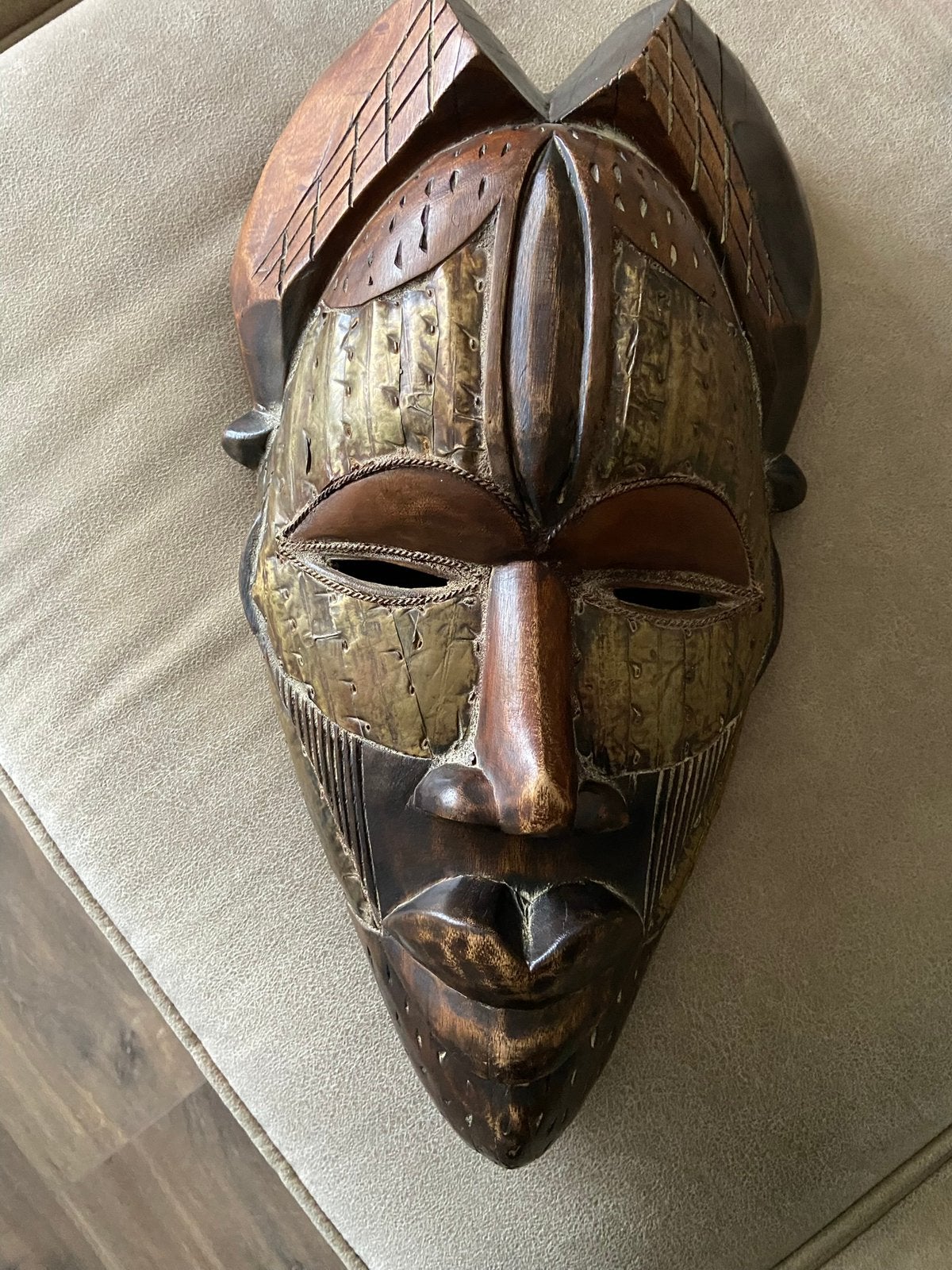 Afrikaanse masker, Antiek en Kunst, Kunst | Beelden en Houtsnijwerken, Houtsnijwerk, Ophalen of Verzenden, 20 - 50 cm, Hout