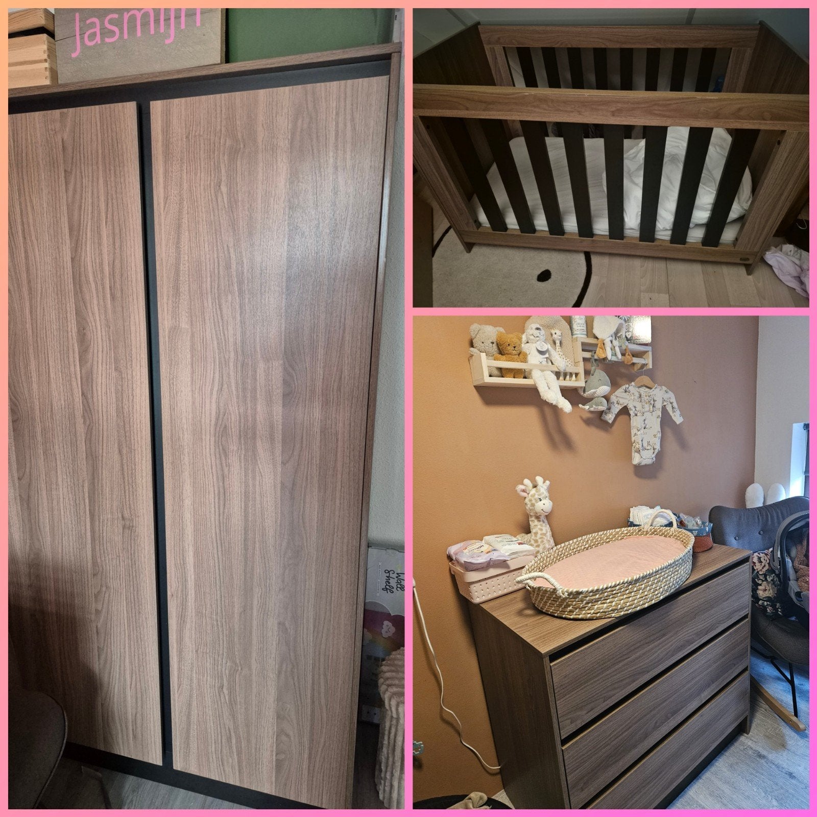 TWF Ledikant 60x120 Denia met Commode en Kledingkast, Ophalen, Zo goed als nieuw, Ledikant