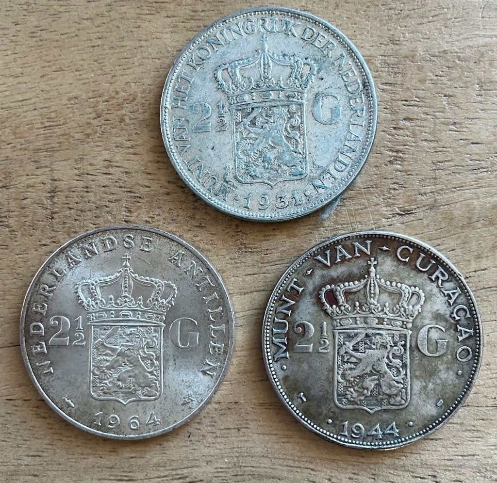 3 koninkrijks rijksdaalders, Ophalen, Setje, Zilver, Koningin Wilhelmina