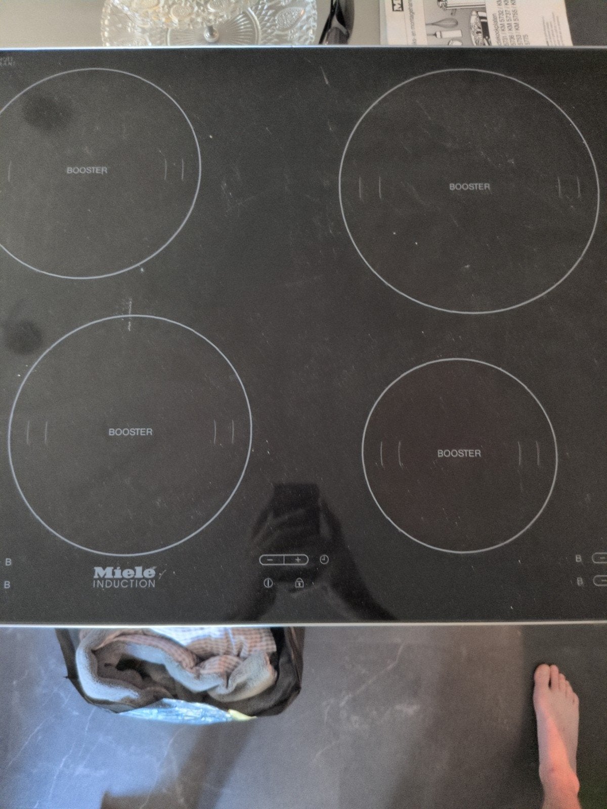 Miele KM 5731 Inductiekookplaat - 4 zones, exclusief snoer, Ophalen, Gebruikt, 4 kookzones, Inbouw