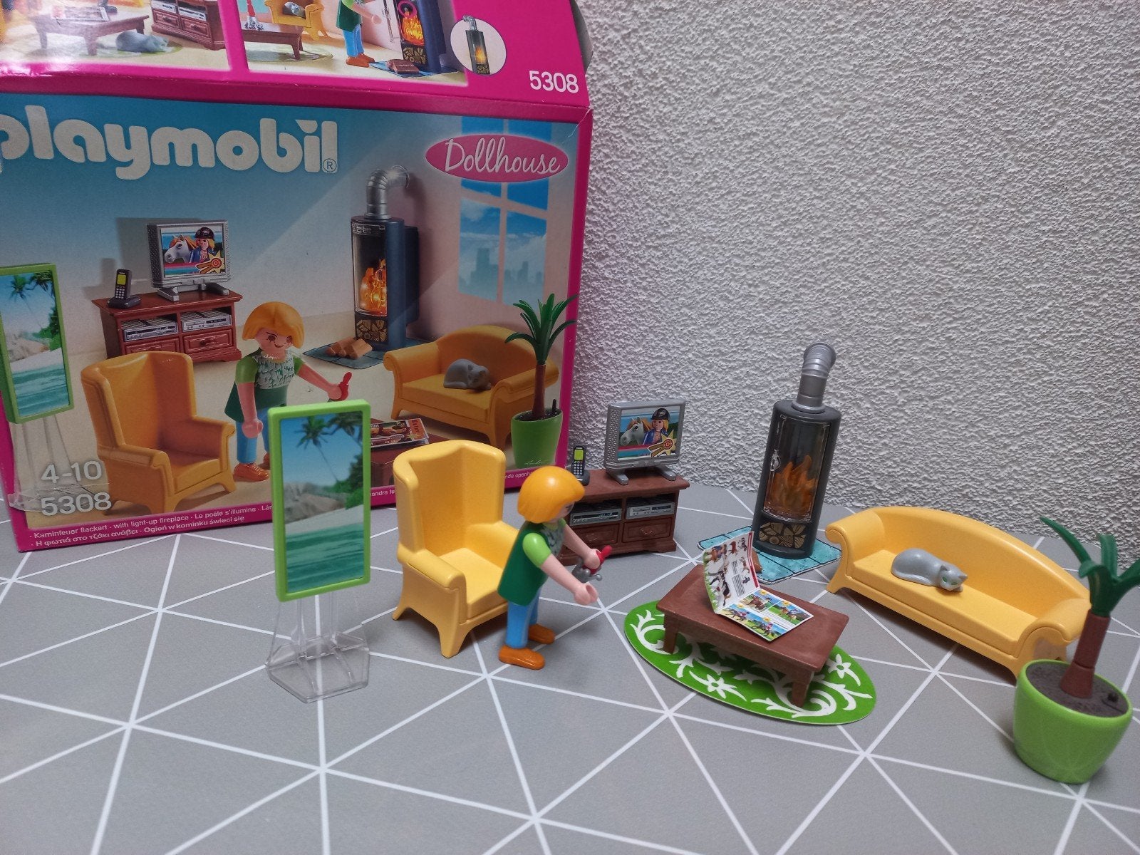 Playmobil 5308 Woonkamer Doll house haard Compleet Sint tip, Complete set, Overige typen, Ophalen of Verzenden, Zo goed als nieuw