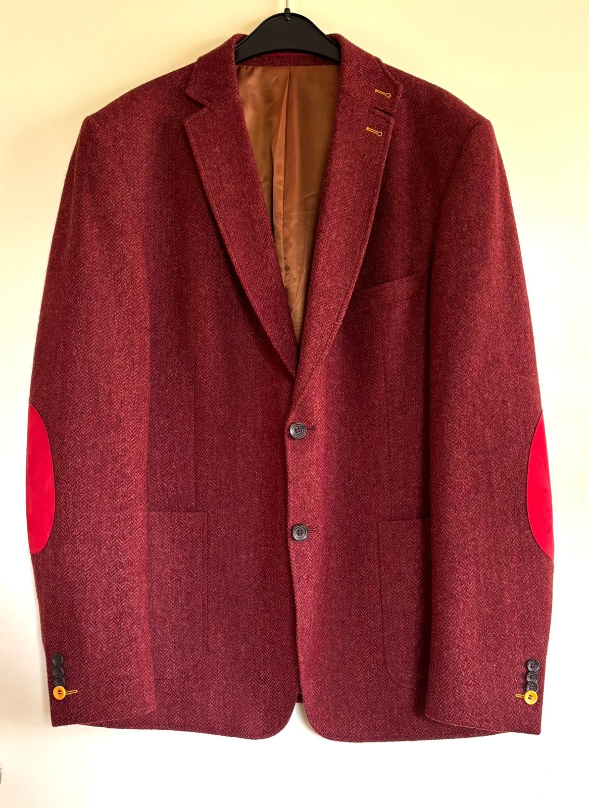 Engelse tweed colbert van Abraham Moon&Sons, Ophalen of Verzenden, Zo goed als nieuw, Maat 56/58 (XL), Rood