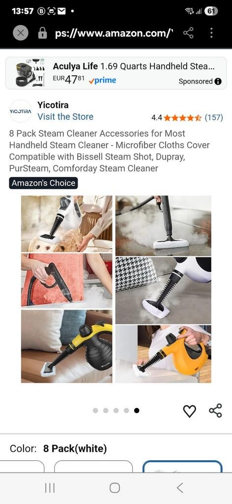 8-pack Microvezel Doekjes voor Handstoomreiniger, Ophalen of Verzenden, Nieuw