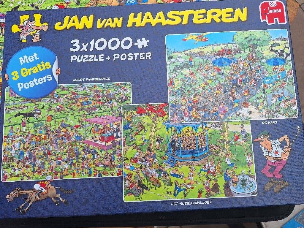 Jan van Haasteren 3 x 1000, Ophalen of Verzenden, 500 t/m 1500 stukjes, Zo goed als nieuw, Legpuzzel