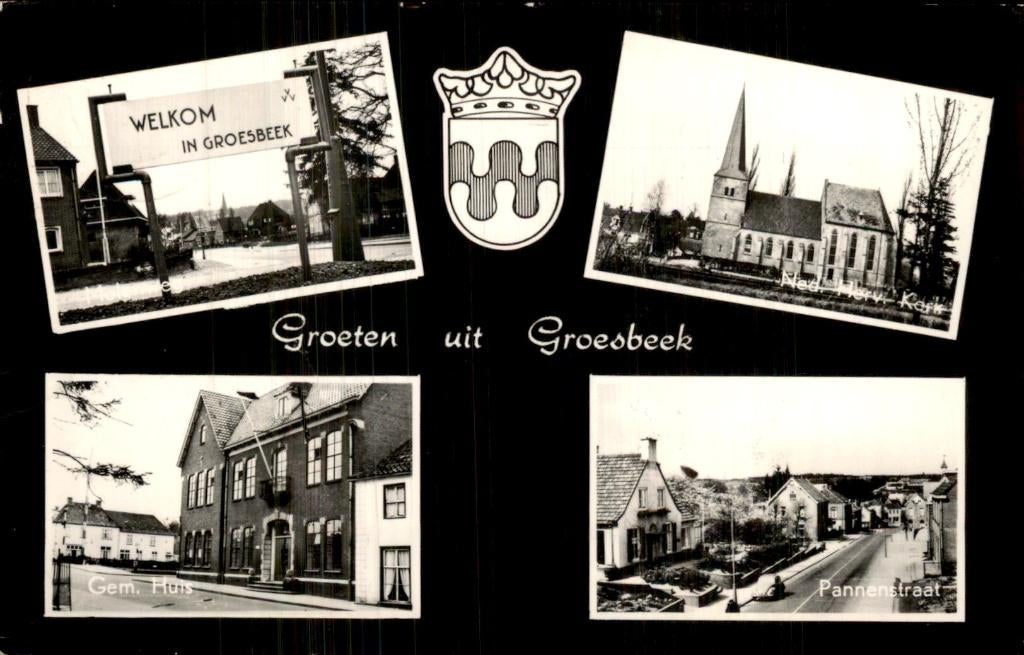 Groesbeek - Pannenstraat - Straatzicht, Ophalen of Verzenden, 1960 tot 1980, Gelopen, Gelderland