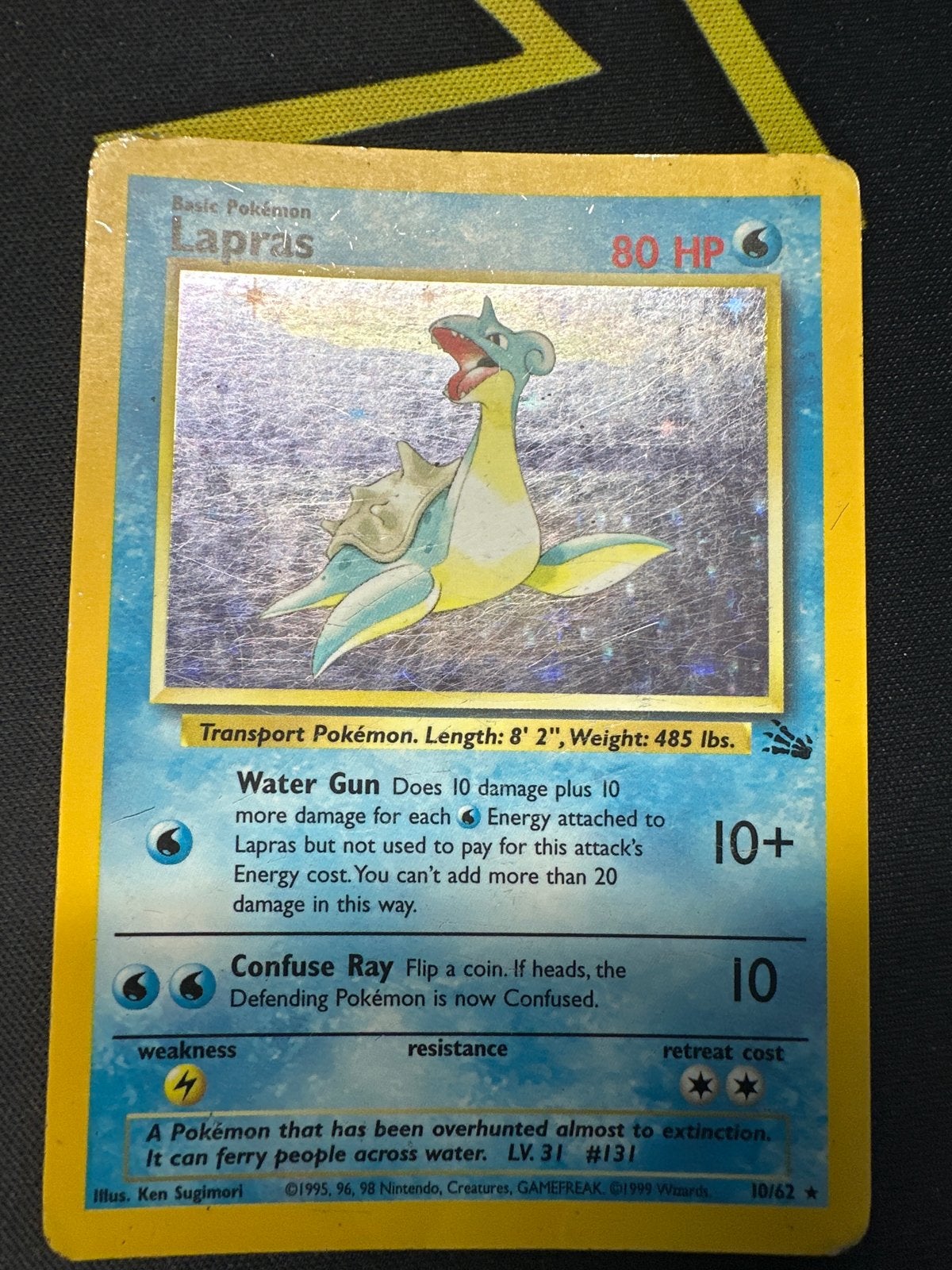 Pokémon Kaart Lapras 10/62 Fossil Set (1999) - Gebruikt, Ophalen of Verzenden, Gebruikt, Losse kaart