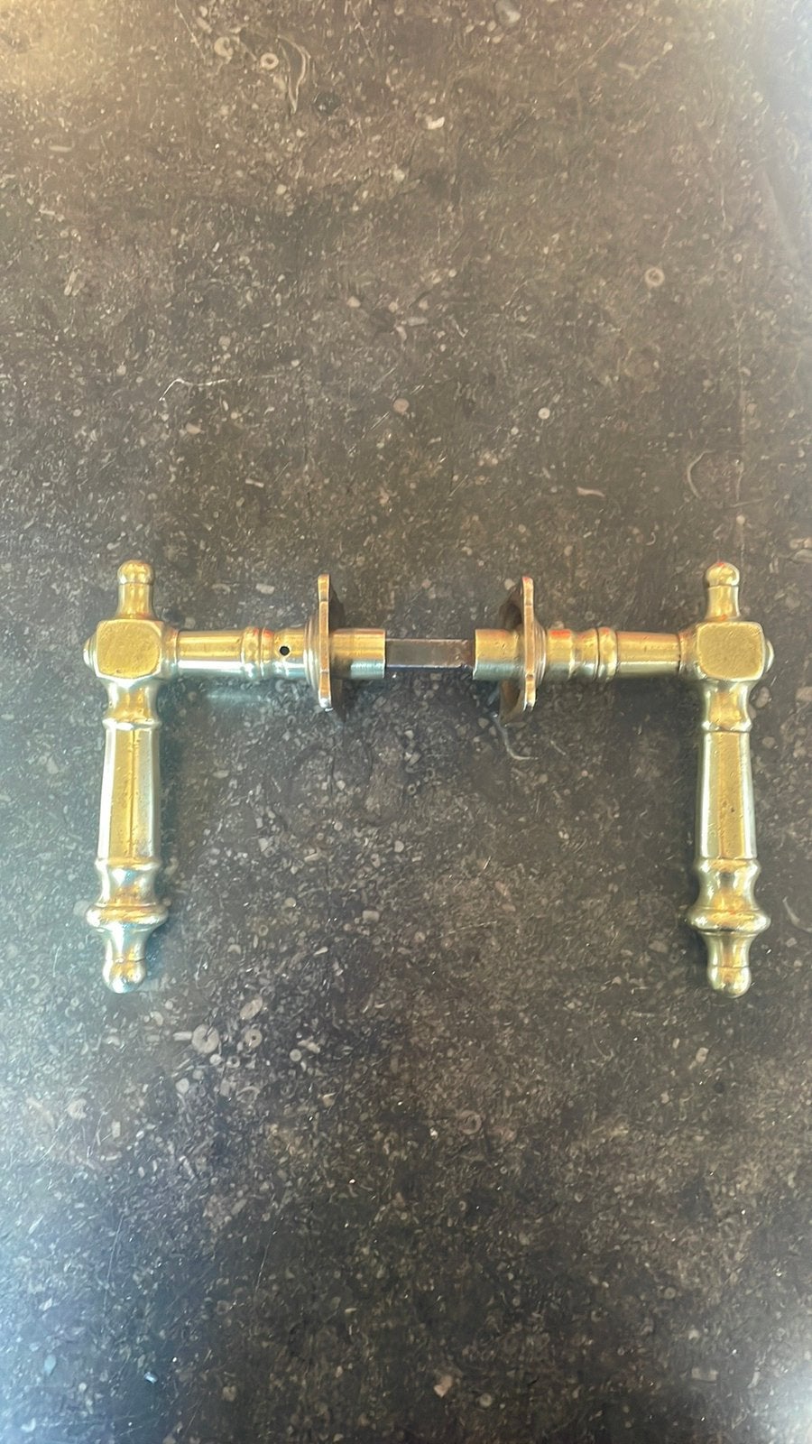 1x set Deurklinken Antiek 19e EEUW messing Deurkruk vintage, Ophalen of Verzenden