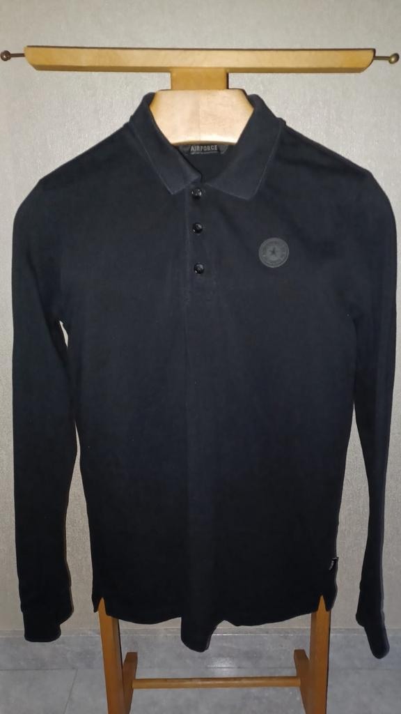 Airforce longsleeve polo maat 14 (164) zwart 100% katoen, Verzenden, Zo goed als nieuw, Jongen, Shirt of Longsleeve
