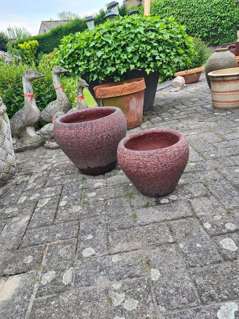2 rood gebakken potten, Ophalen of Verzenden